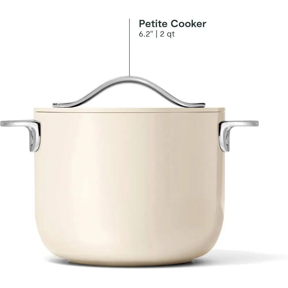 Caraway Petite Cooker - 2 Qt Ceramic Coated Pot